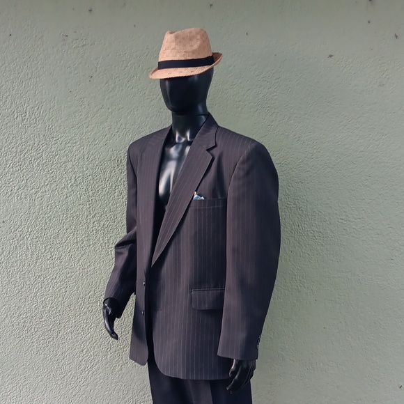 JOHN L. BLAIR (USA) MEN'S VINTAGE "PERSONAL CHOICE" PIN-STRIPED LUXURY BLAZER - Picture 3 of 17